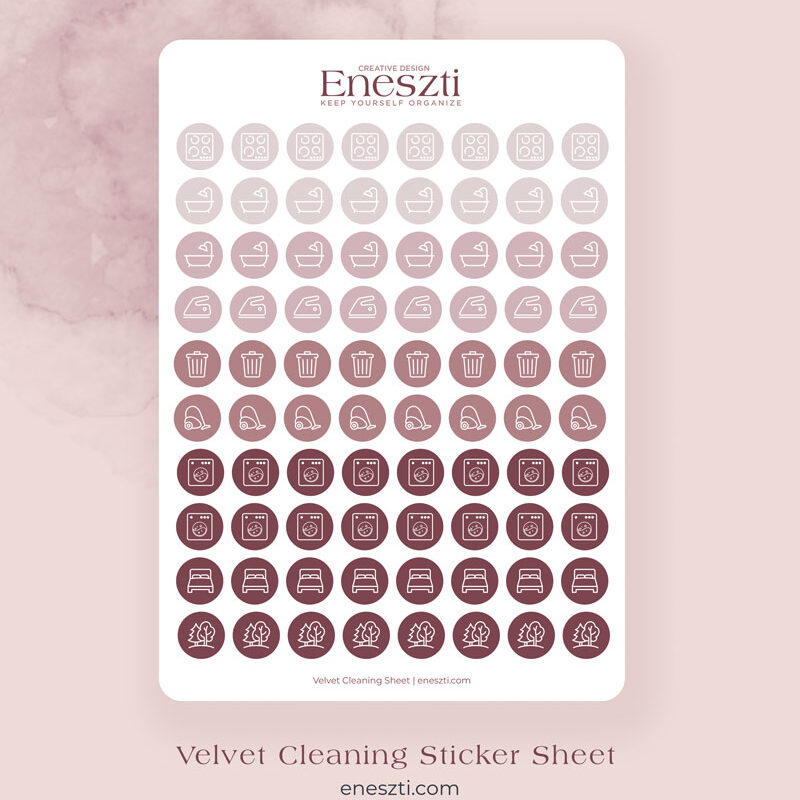 Velvet Cleaning Sticker Sheet