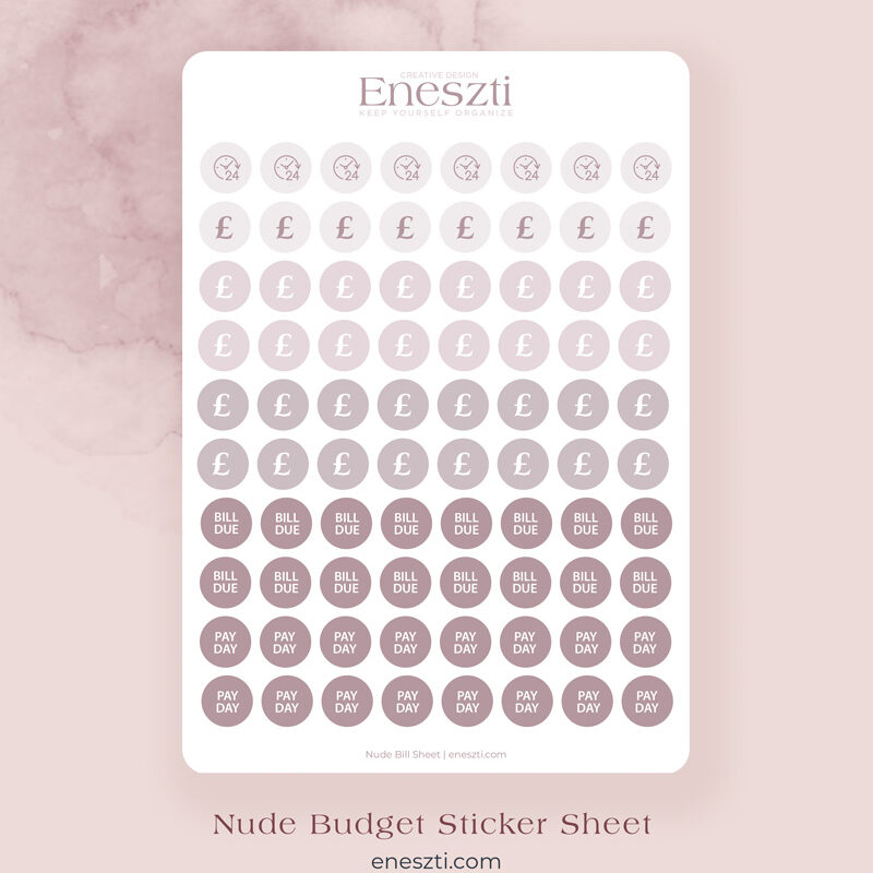 Powder Budget Sticker Sheet