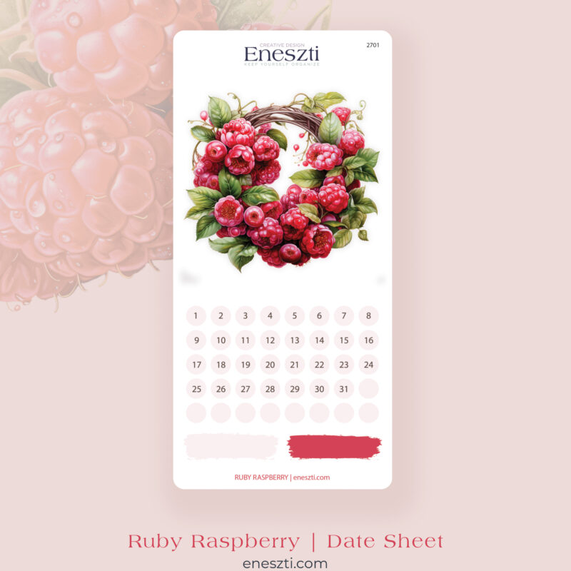 Ruby Raspberry Date Sticker Sheet