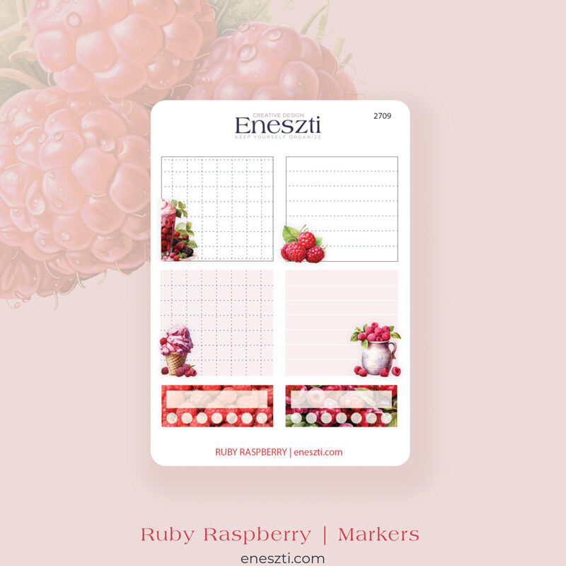 Ruby Raspberry Markers Sticker Sheet