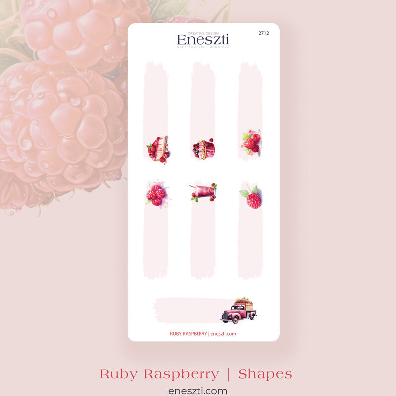 Ruby Raspberry Shape Sticker Sheet