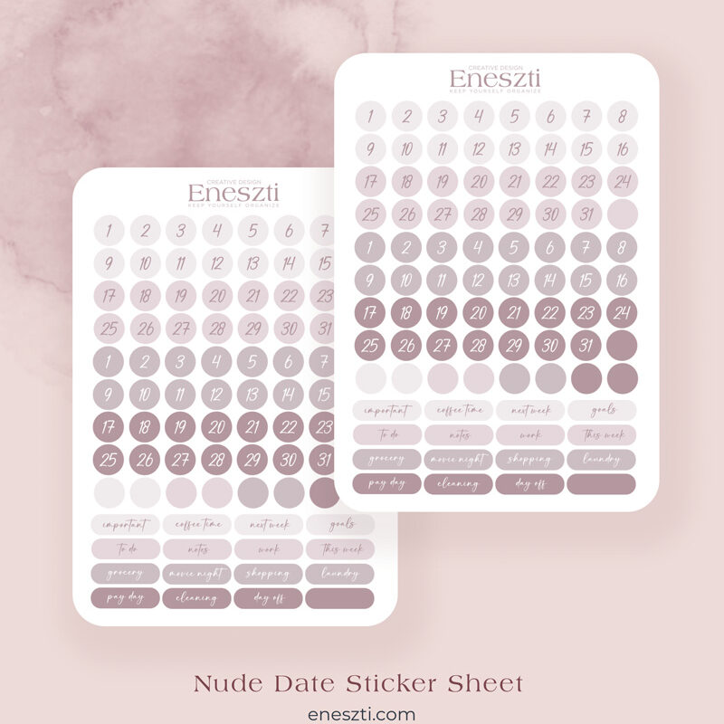 Powder Date Functional Sticker Sheet