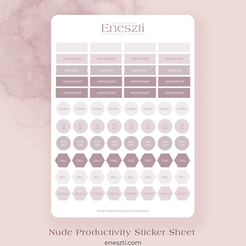 Powder Productivity Sticker Sheet