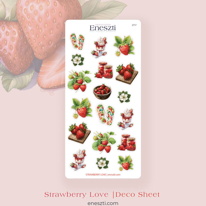 Strawberry Love Deco Sticker Sheet 1.0