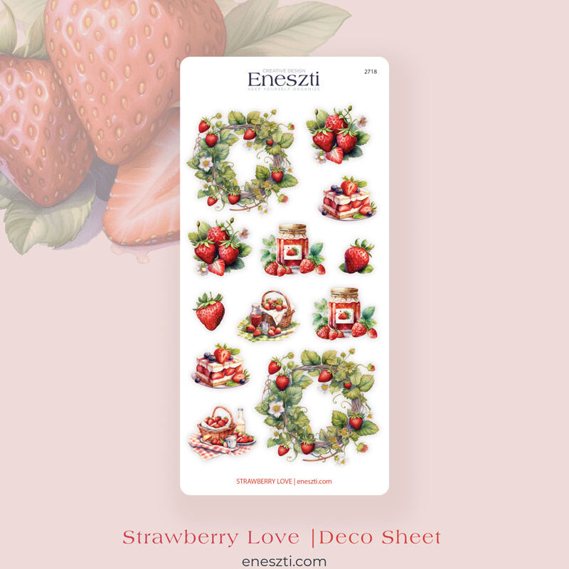 Strawberry Love Deco Sticker Sheet 2.0