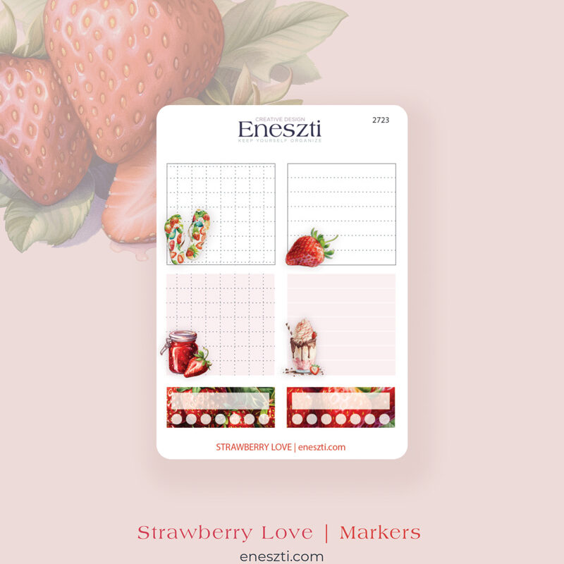 Strawberry Love Markers Sticker Sheet