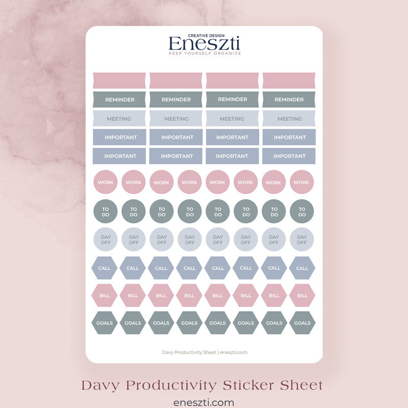 Davy Productivity Sticker Sheet