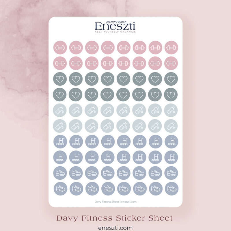 Davy Fitness Sticker Sheet