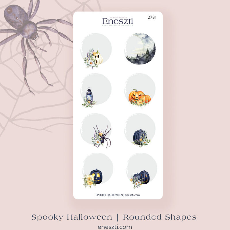 Spooky Halloween Round Shape Sticker Sheet