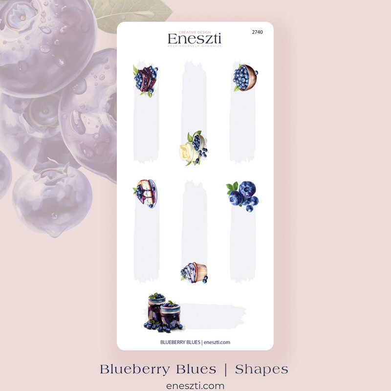 Blueberry Blues Shape Sticker Sheet