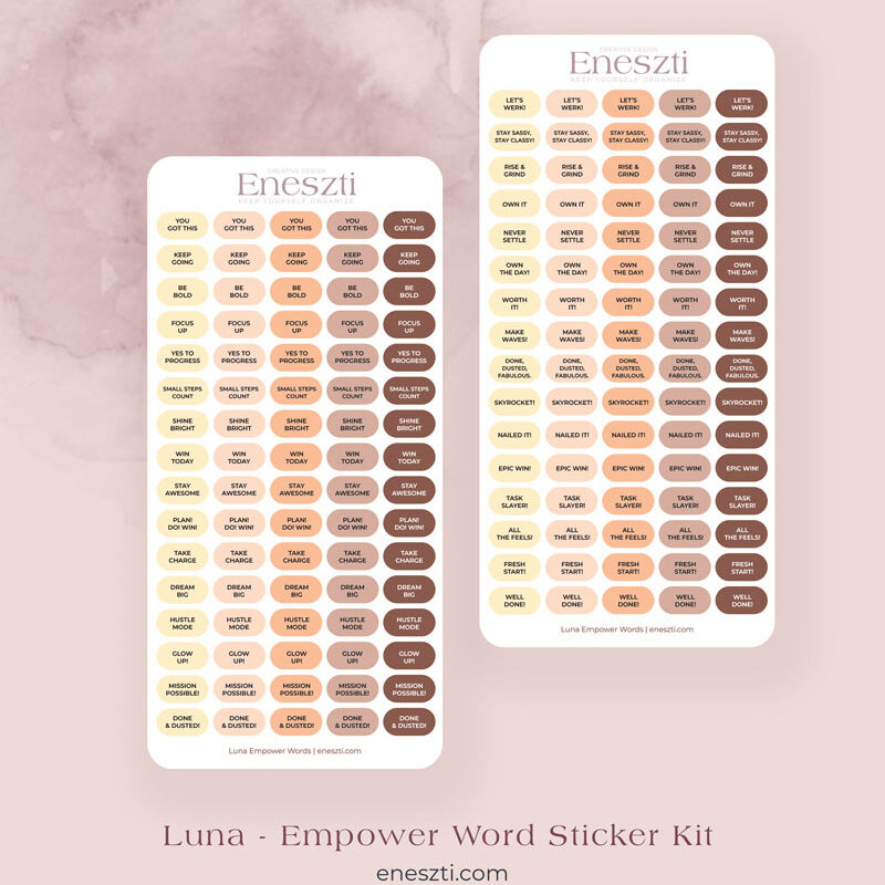 Luna Empower Words Sticker Kit